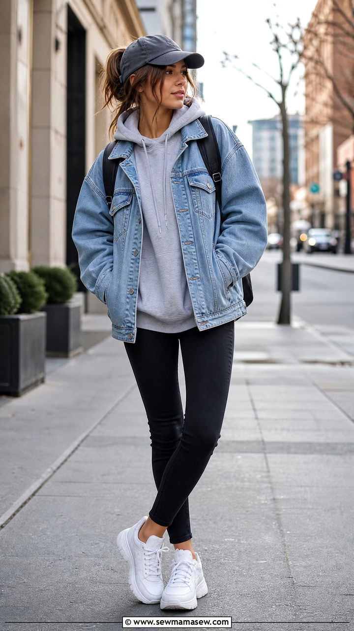 Denim Jacket With Hoodie Outfit - 25 how to style denim jacket