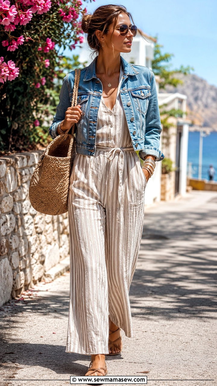 Denim Jacket With Jumpsuit Or Romper - 30 Spring outfits with denim jacket