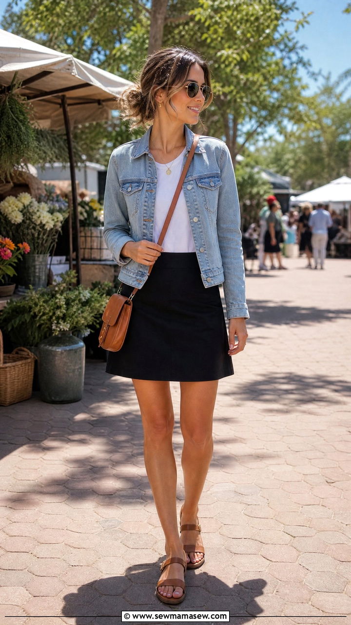 Denim Jacket With Skirt Outfit - 25 how to style denim jacket