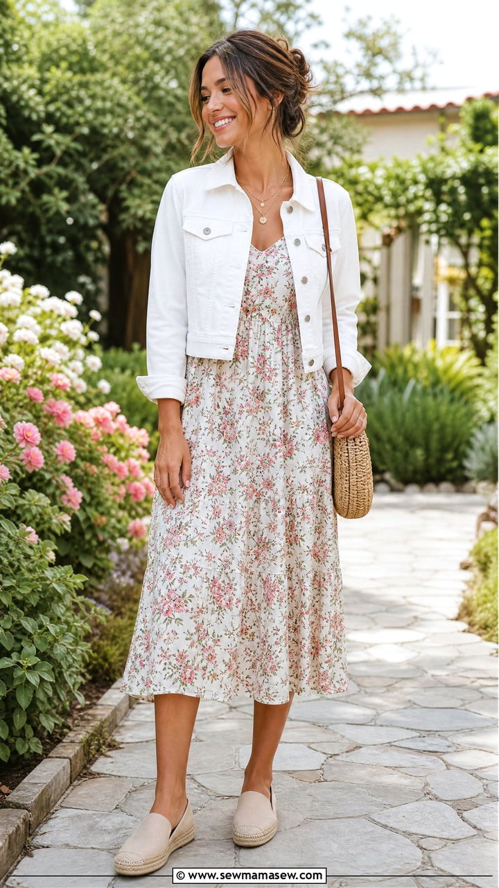 Denim Jacket With Sundress Outfit - 25 how to style denim jacket