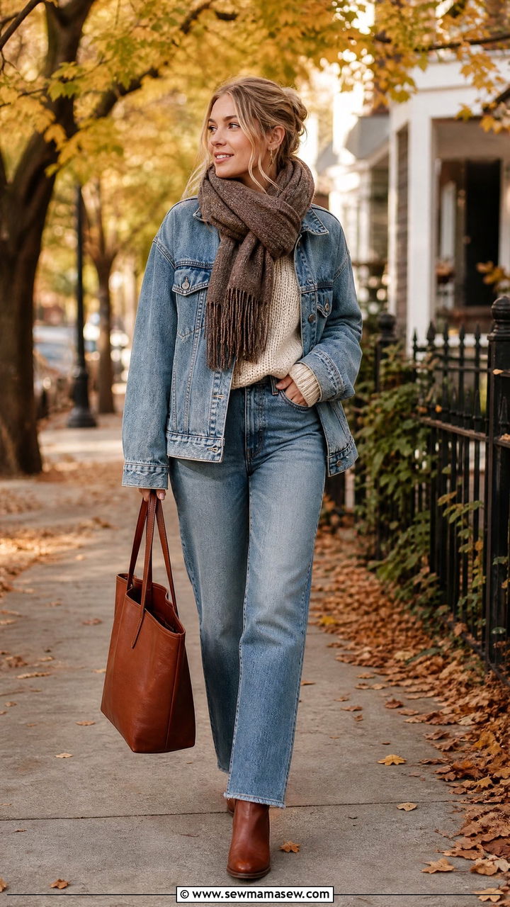 Denim Jacket With Sweater Outfit - 25 how to style denim jacket