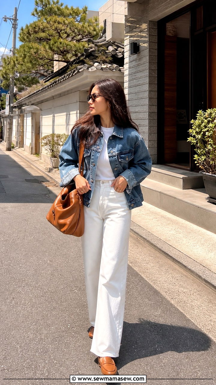 Denim Jacket With White Jeans Outfit Seoul - 40 Seoul outfit ideas