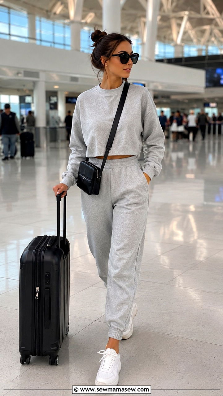 Denim Jacket With White Maxi Skirt - 25 Airport outfit ideas clean girl
