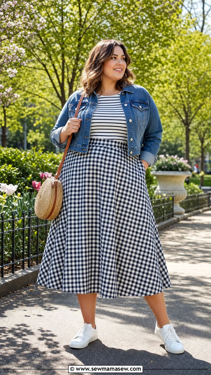 Denim Jacket with A Line Skirt Plus Size - 25 Denim jacket outfit ideas plus size