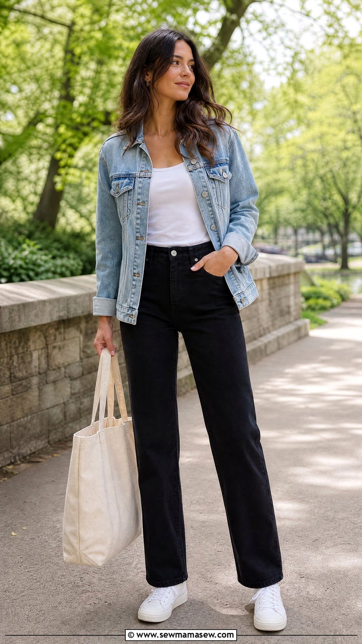 Denim Jacket with Black Jeans Outfit - 25 How to style black jeans