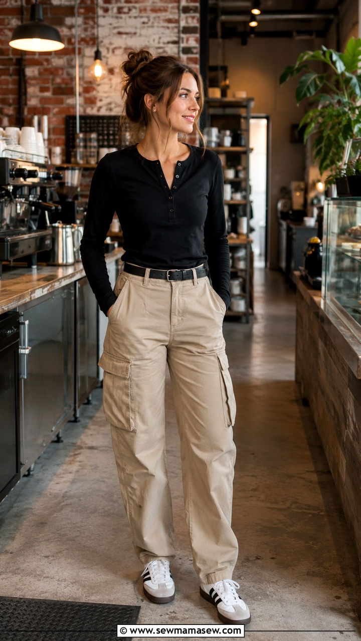 Denim Jacket with Black Tee and Cropped Black Jeans - 30 Spring outfit ideas for barista