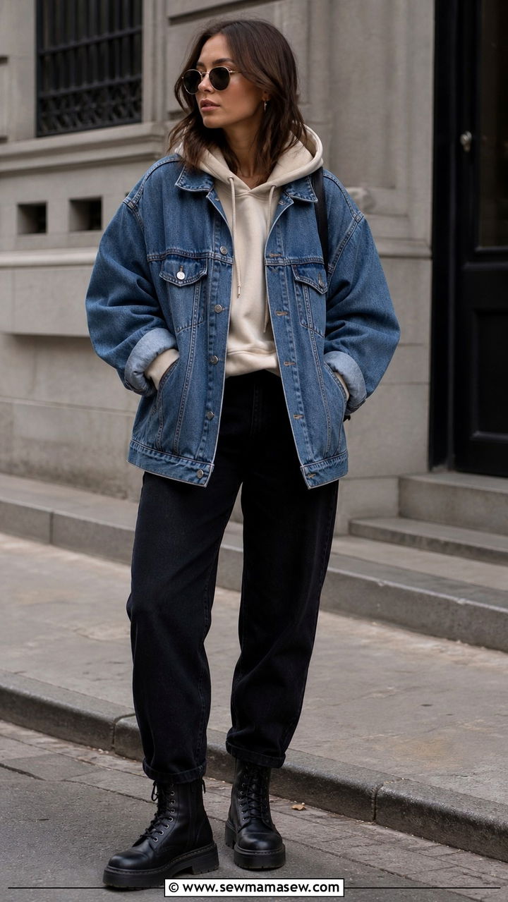 Denim Jacket with Hoodie - 40 casual denim jacket outfits