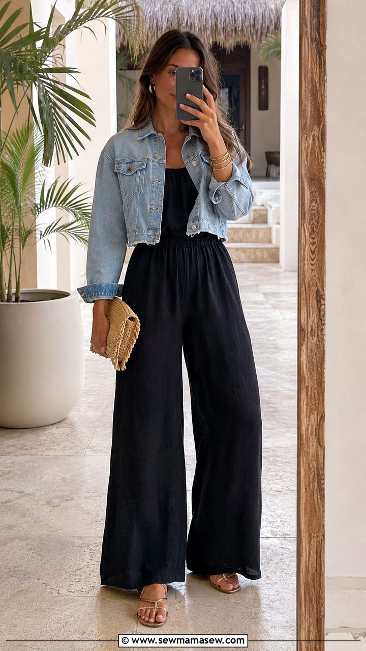 Denim Jacket with Jumpsuit - 30 How to style a denim jacket