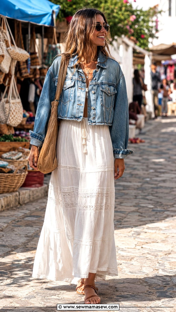 Denim Jacket with Maxi Skirt - 30 How to style a denim jacket
