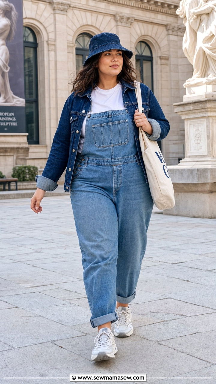 Denim Jacket with Overalls Plus Size - 25 Denim jacket outfit ideas plus size