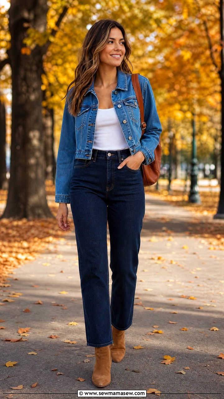 Denim Jacket with Straight Leg Jeans Outfit - 25 chic straight leg jeans outfit ideas