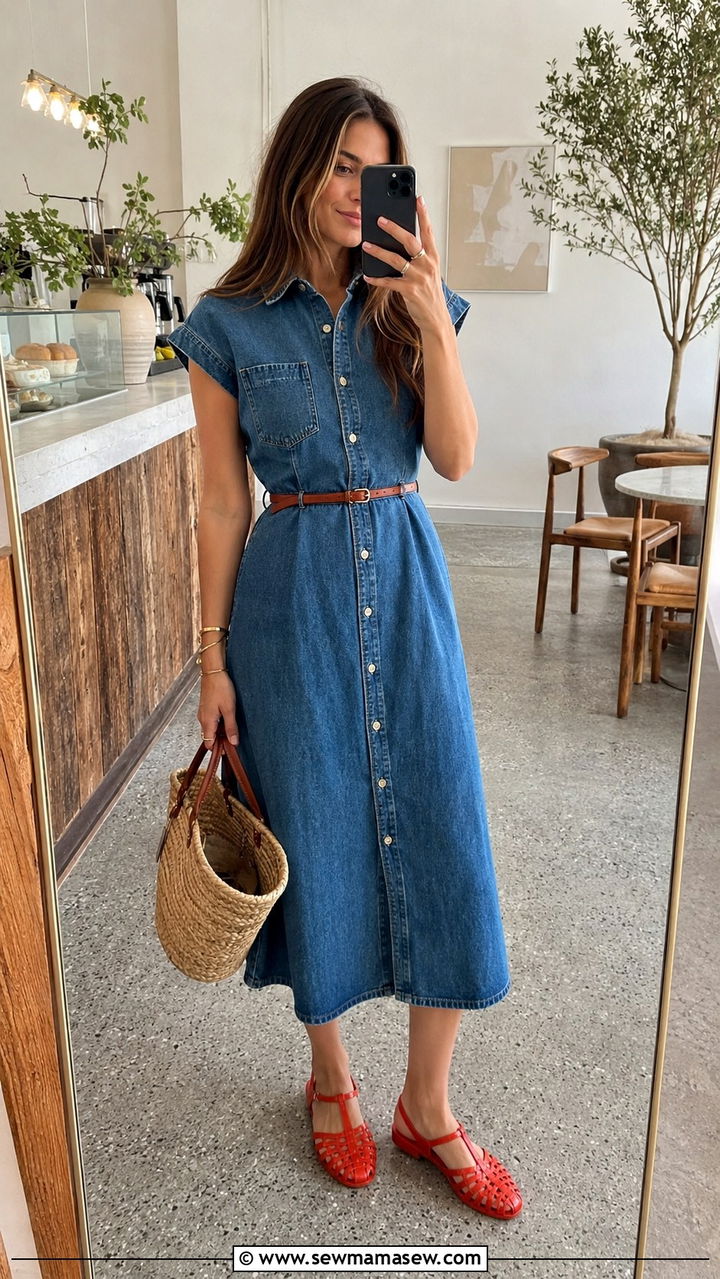 Denim Midi Dress Outfit Spring 2026 - 30 spring summer 2026 outfits for women