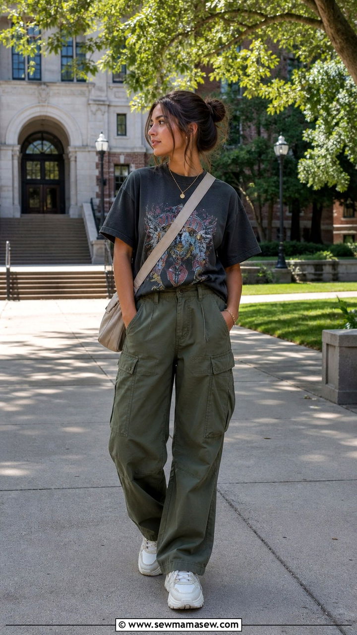 Denim On Denim Jacket and Wide Leg Jeans Outfit - 40 First day of school outfit ideas 2026
