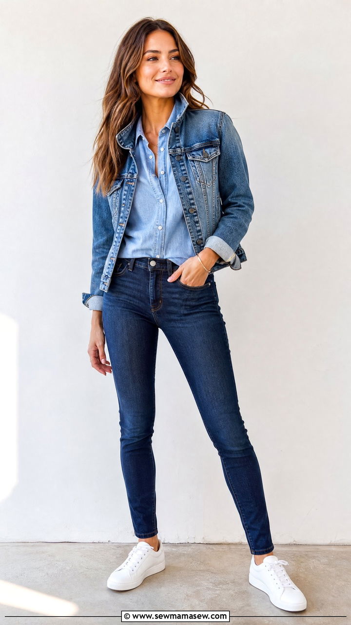 Denim On Denim Outfit With Skinny Jeans - 25 chic skinny jeans outfit ideas