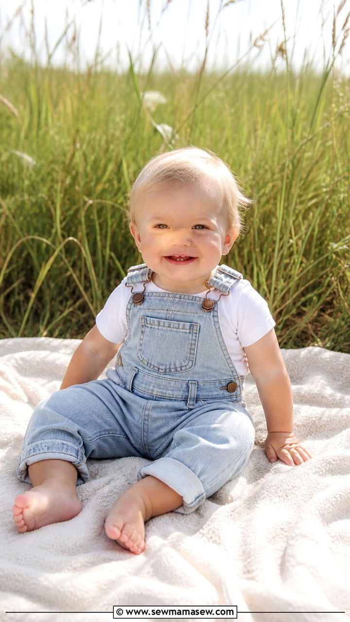 Denim Overalls One Year Photo Outfit - 20 1 year photo outfit ideas