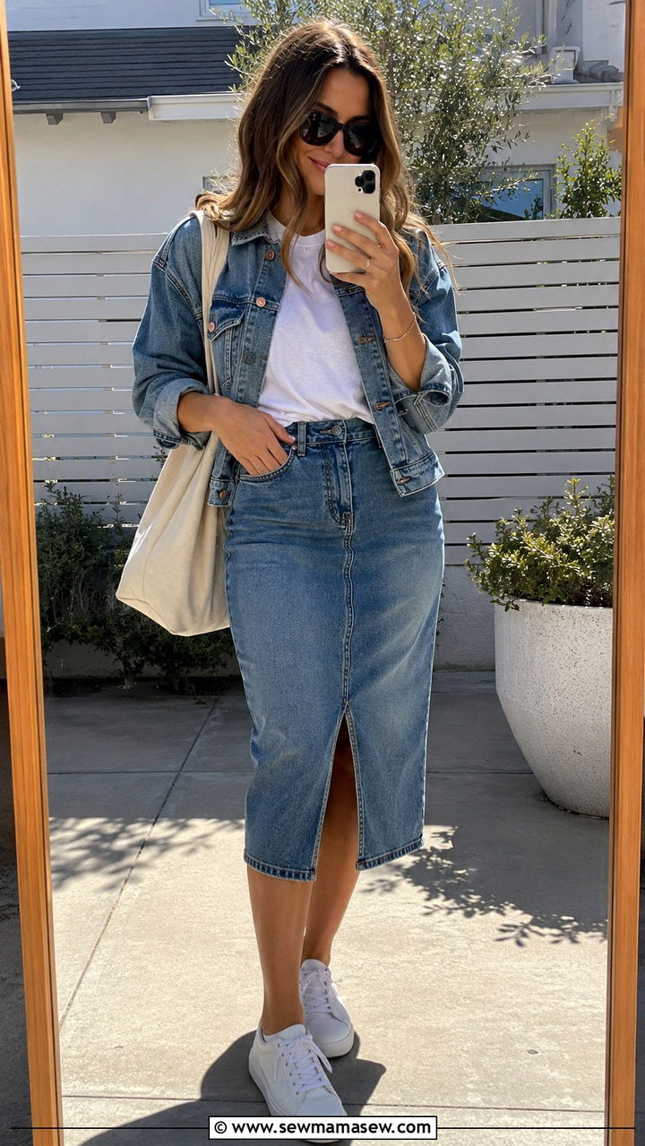 Denim Pencil Skirt Casual Outfit - 30 how to style pencil skirt outfits