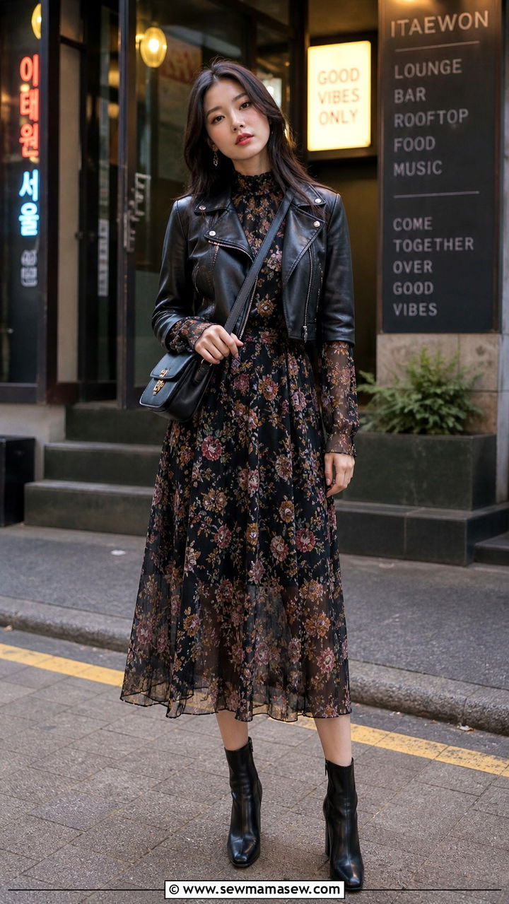 Denim Shacket and Pleated Skirt Outfit - 40 What to wear in Seoul