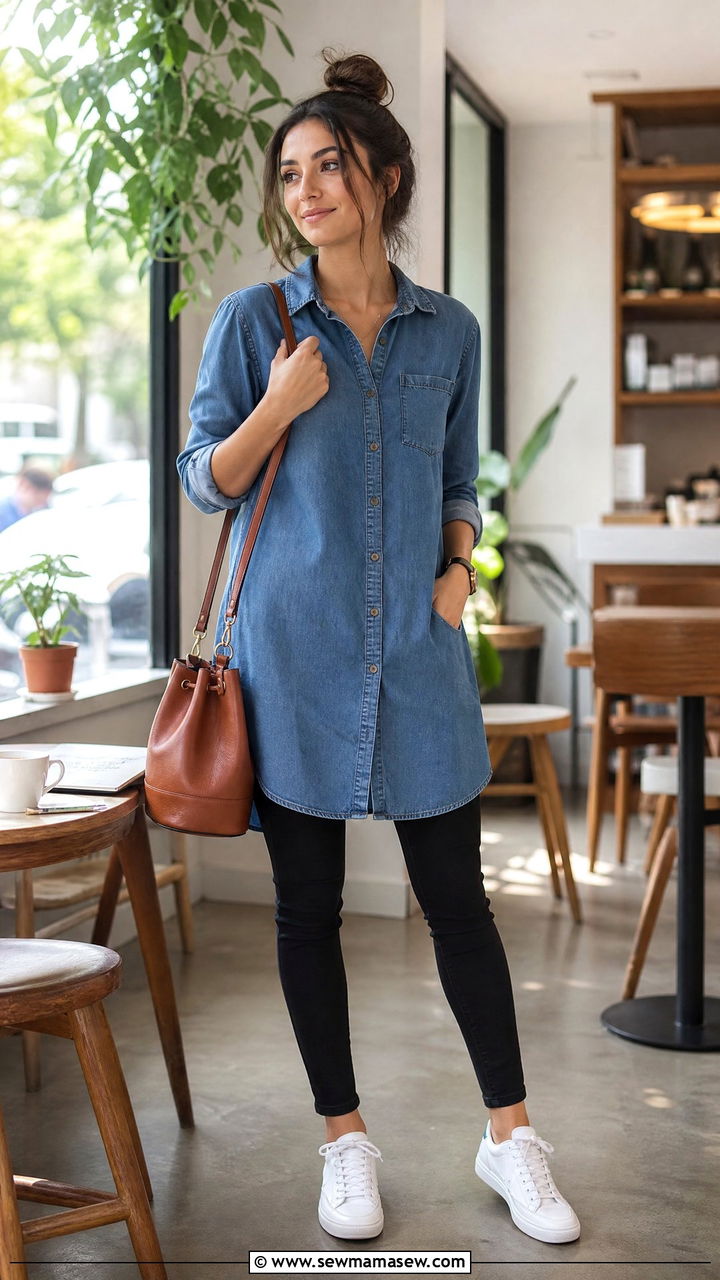 Denim Shirt With Black Skinny Jeans - 30 Medical student outfit ideas