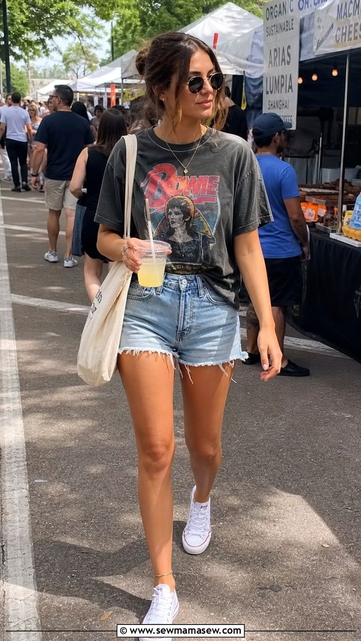 Denim Shorts And Graphic Tee Mexico - 40 Mexico outfit ideas