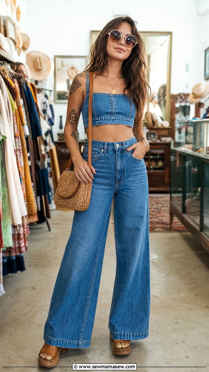 Denim Two Piece Set Austin Vintage Shopping - 40 What to wear in Austin