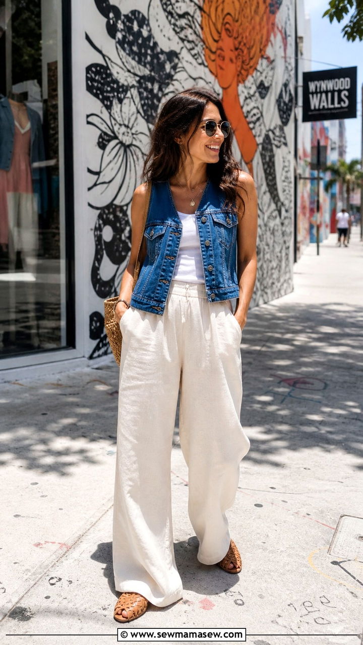 Denim Vest And Linen Pants Mexico - 40 Mexico outfit ideas