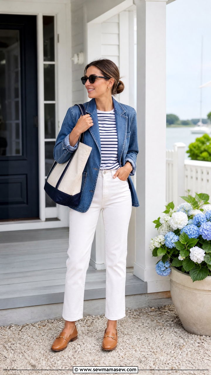 Denim blazer with white jeans - 35 how to style blazer