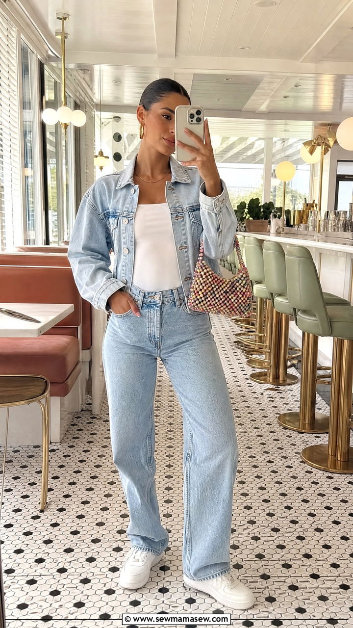 Denim coord set for brunch - 30 Coord set outfit ideas for brunch