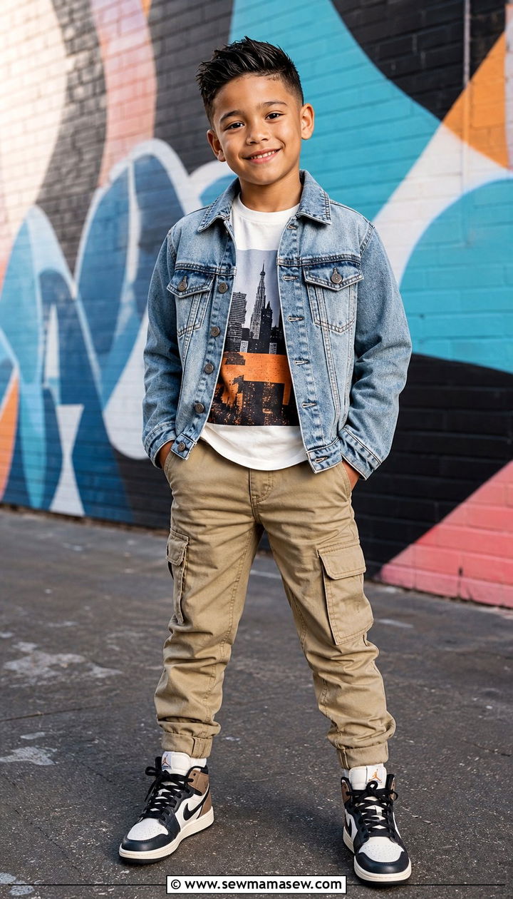 Denim jacket birthday outfit for a boy - 35 Birthday outfit ideas for kids