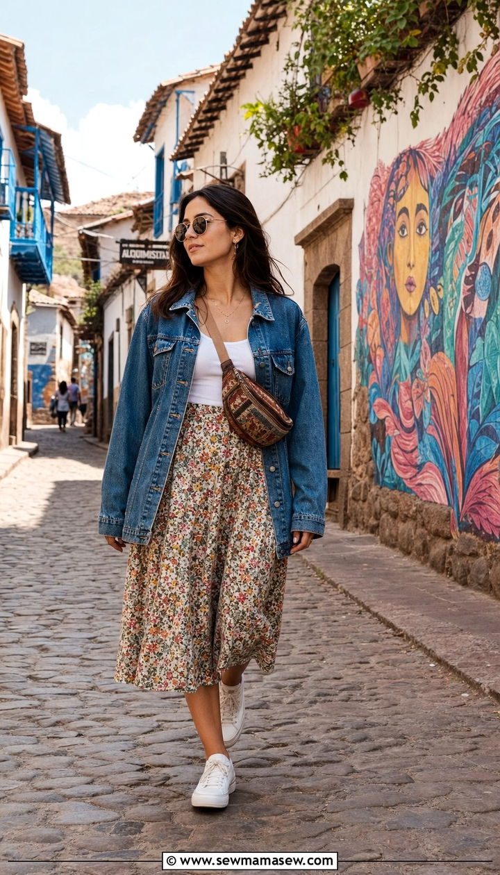 Denim jacket outfit Cusco city - 25 Cusco outfit ideas