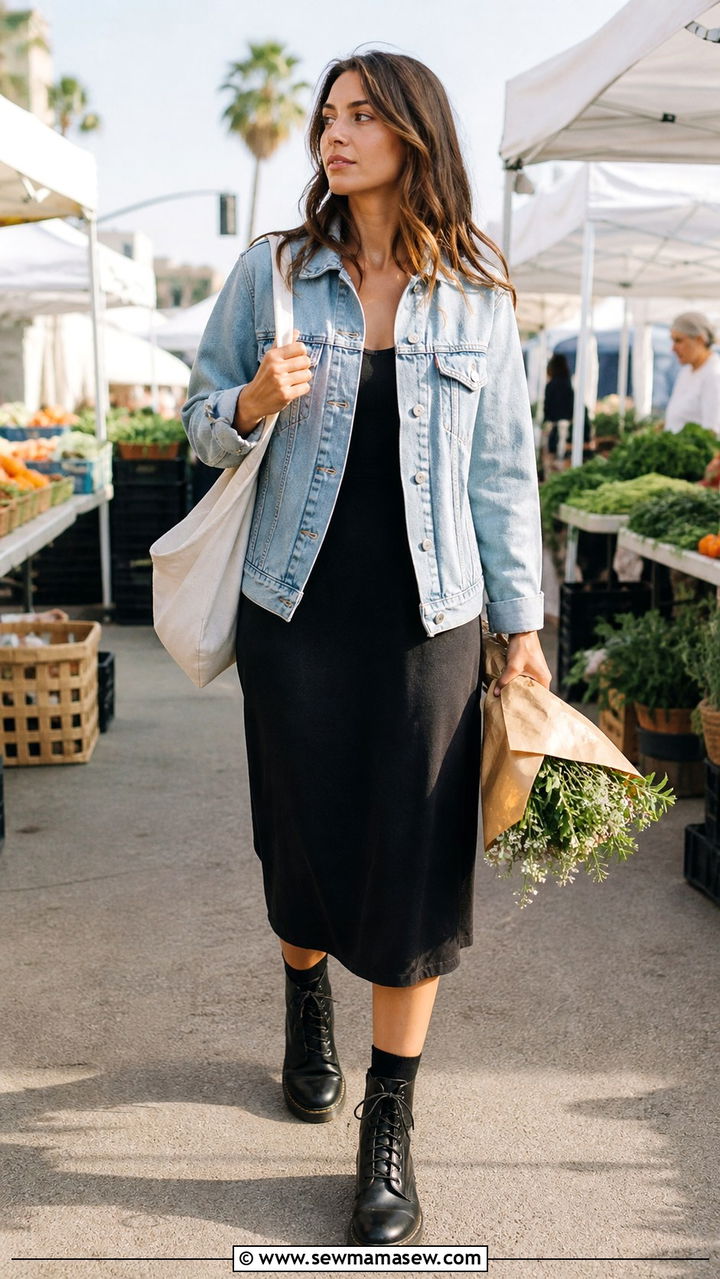 Denim jacket with combat boots outfit - 40 Combat boots outfit ideas
