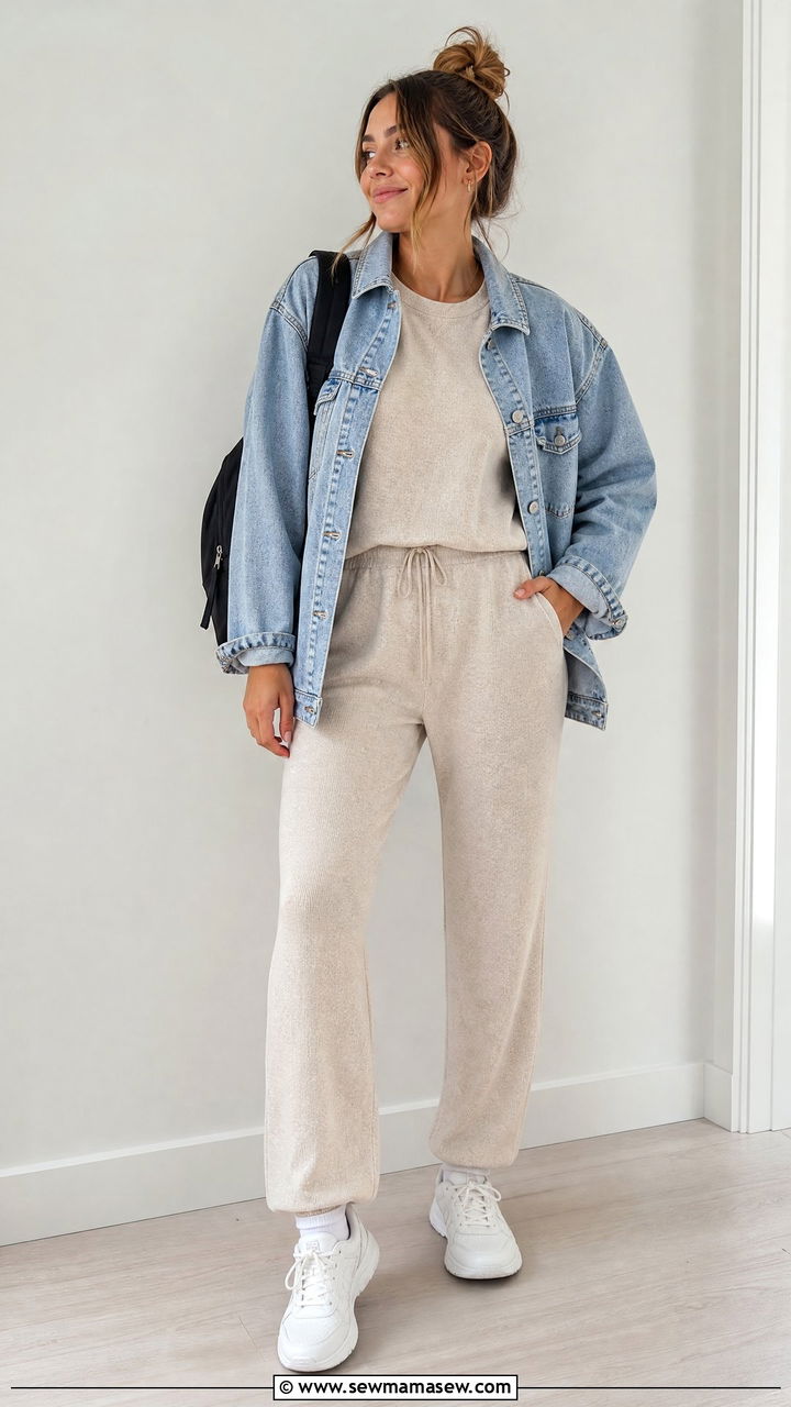 Denim jacket with matching co ord set outfit - 35 How to style a denim jacket in spring