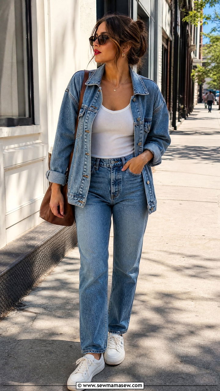 Denim on Denim Matching Set Outfit - 35 matching set outfits inspo