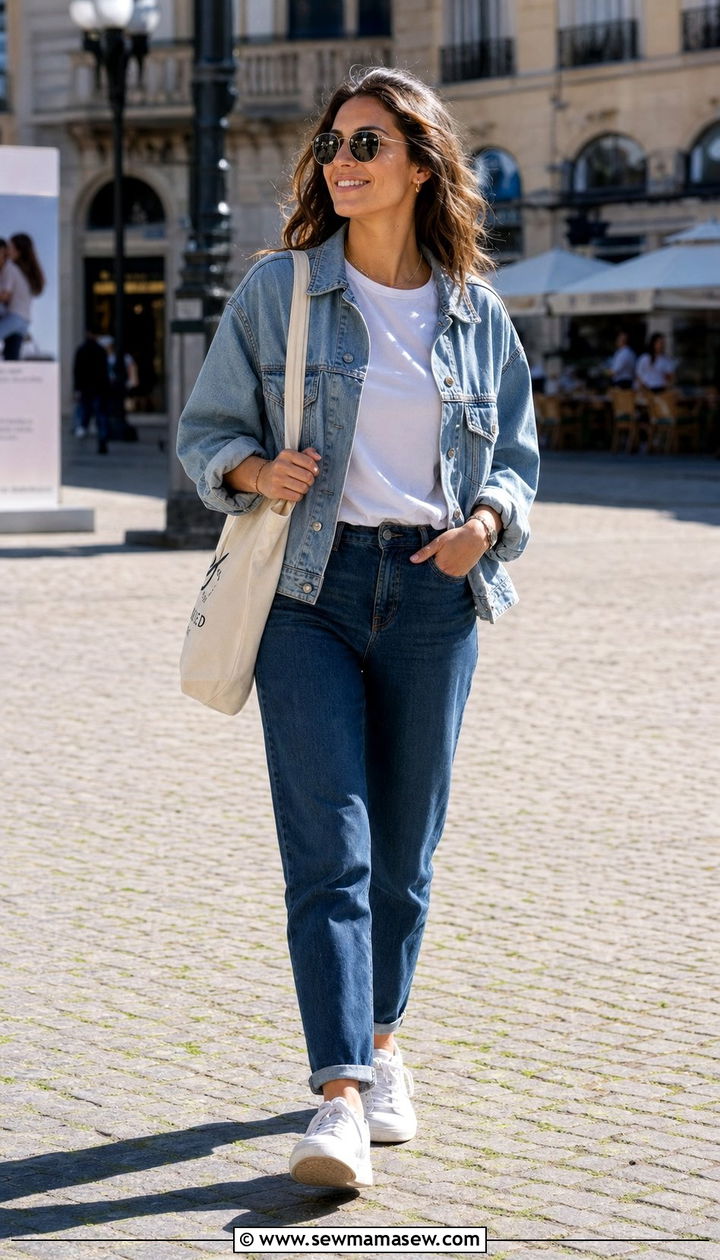 Denim on Denim Outfit - 35 back to school outfits inspo