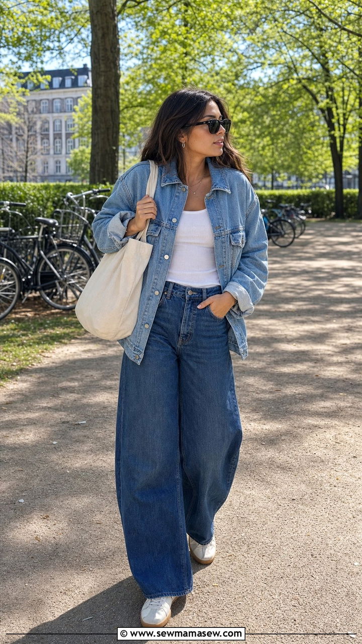 Denim on Denim Outfit - 25 Copenhagen outfits aesthetic
