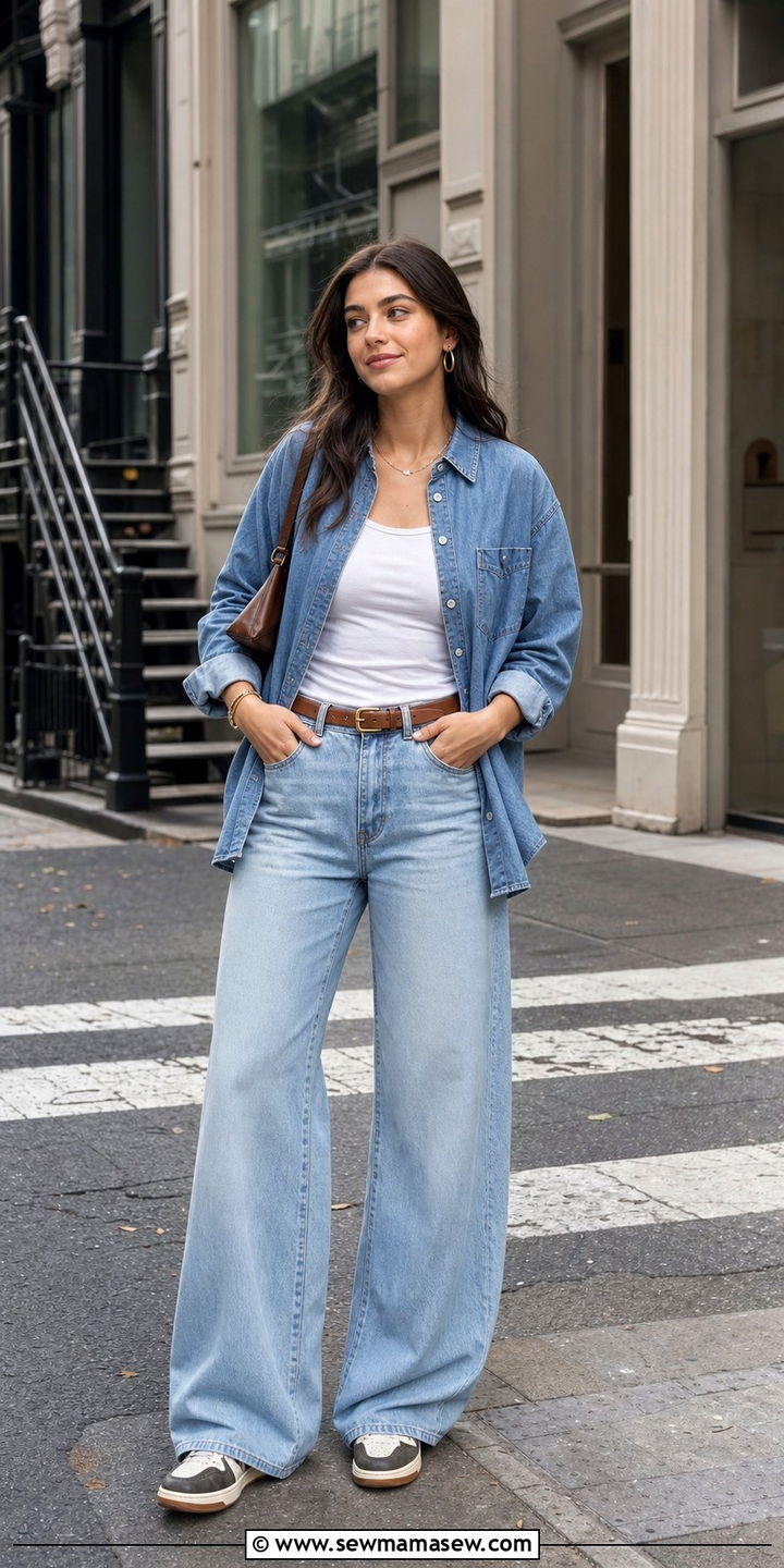 Denim on Denim School Outfit - 35 back to school outfits Pinterest