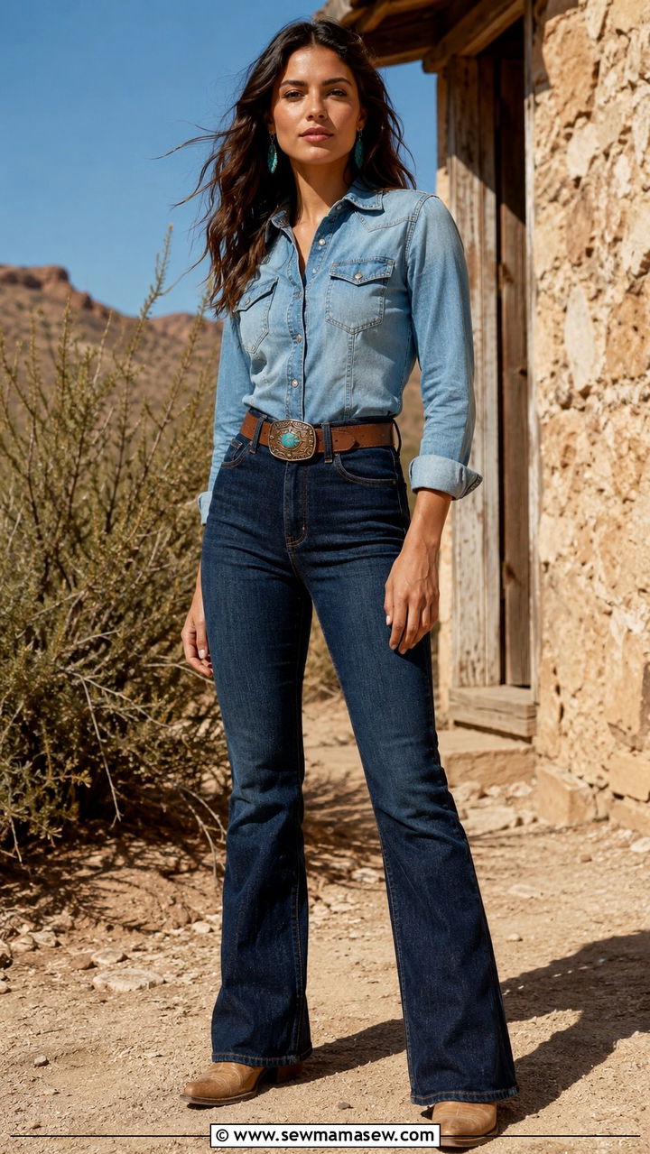 Denim on Denim Western Outfit - 25 70s outfit ideas 2026