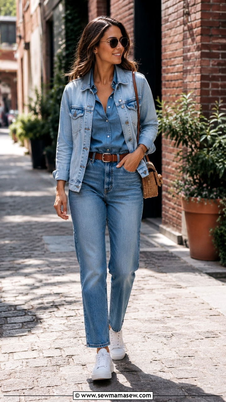 Denim on denim outfit - 30 spring to summer outfits aesthetic