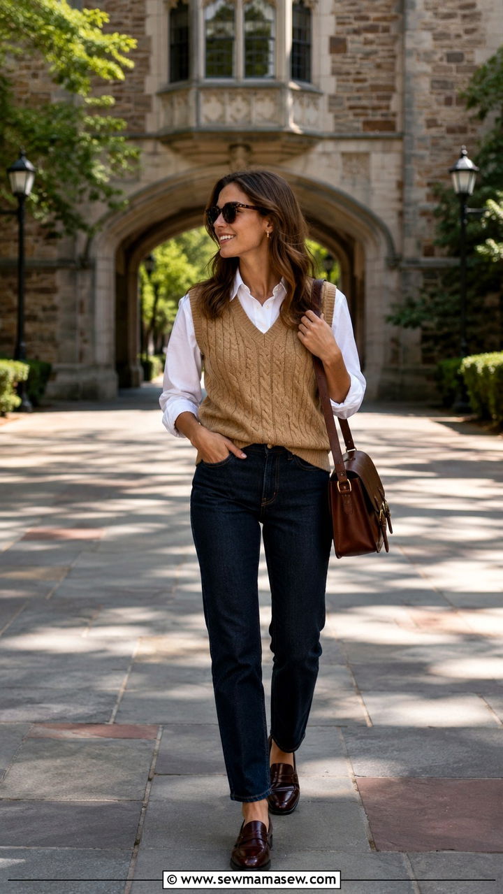 Denim overalls with striped long sleeve tee outfit with sunglasses - 30 Spring outfits with sunglasses