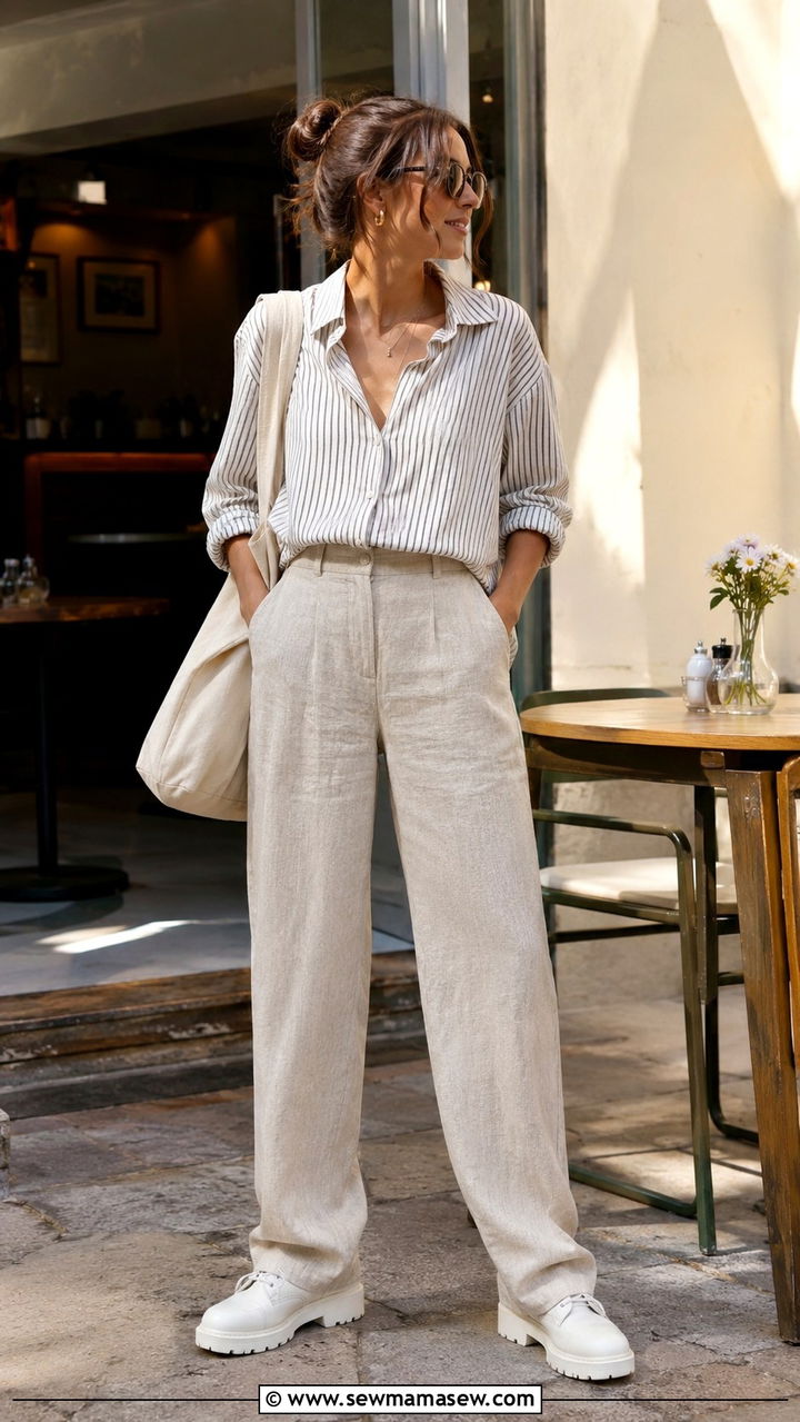 Derby Shoes and Linen Trousers Outfit - 25 2026 outfits for women