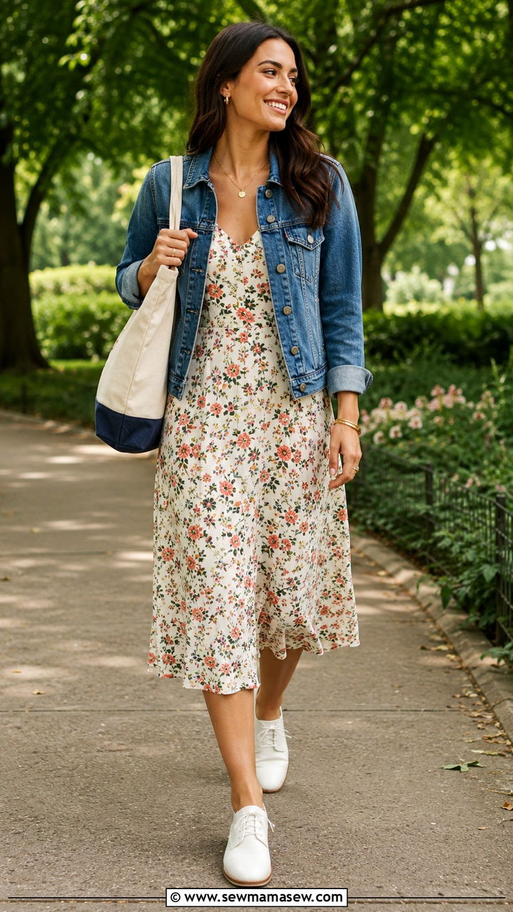 Derby shoes with a floral midi dress outfit - 25 Trendy outfits 2026