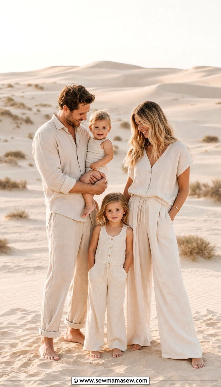 Desert neutral family photo outfit - 25 family photo outfits 2026