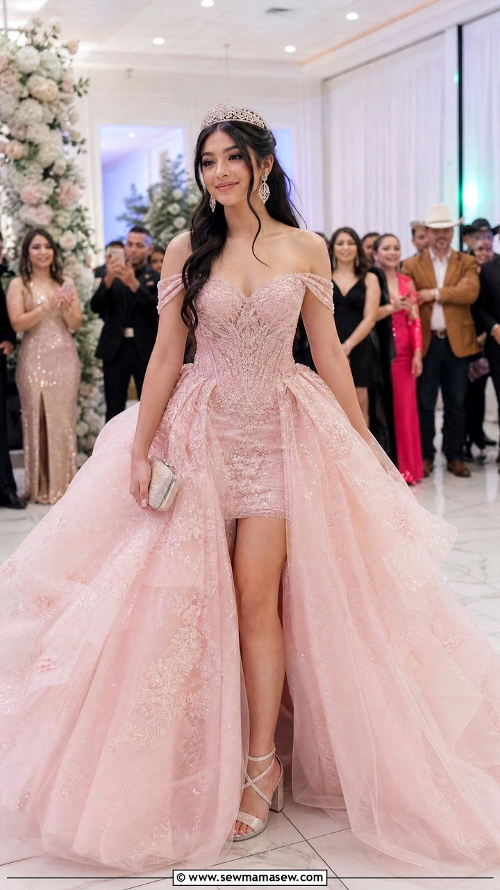 Detachable skirt quinceanera dress with two looks - 25 Quinceanera outfit ideas