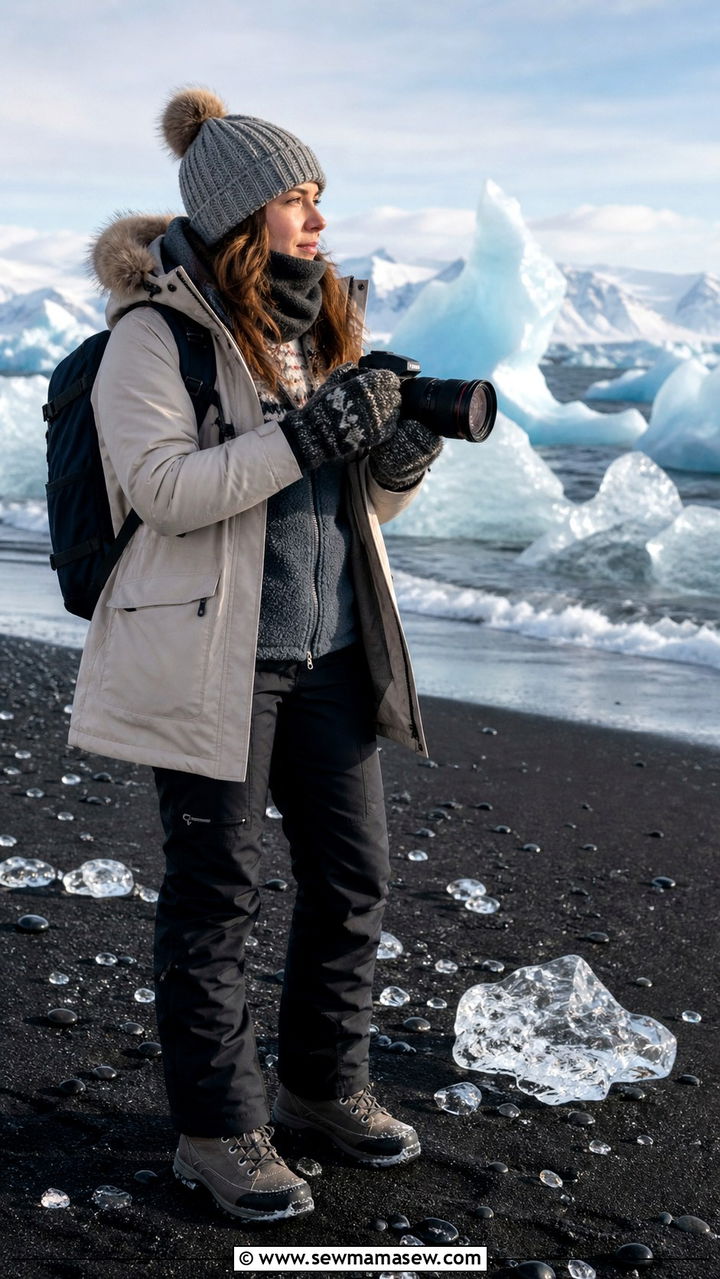 Diamond Beach Winter Photography Outfit - 40 What to wear in Iceland