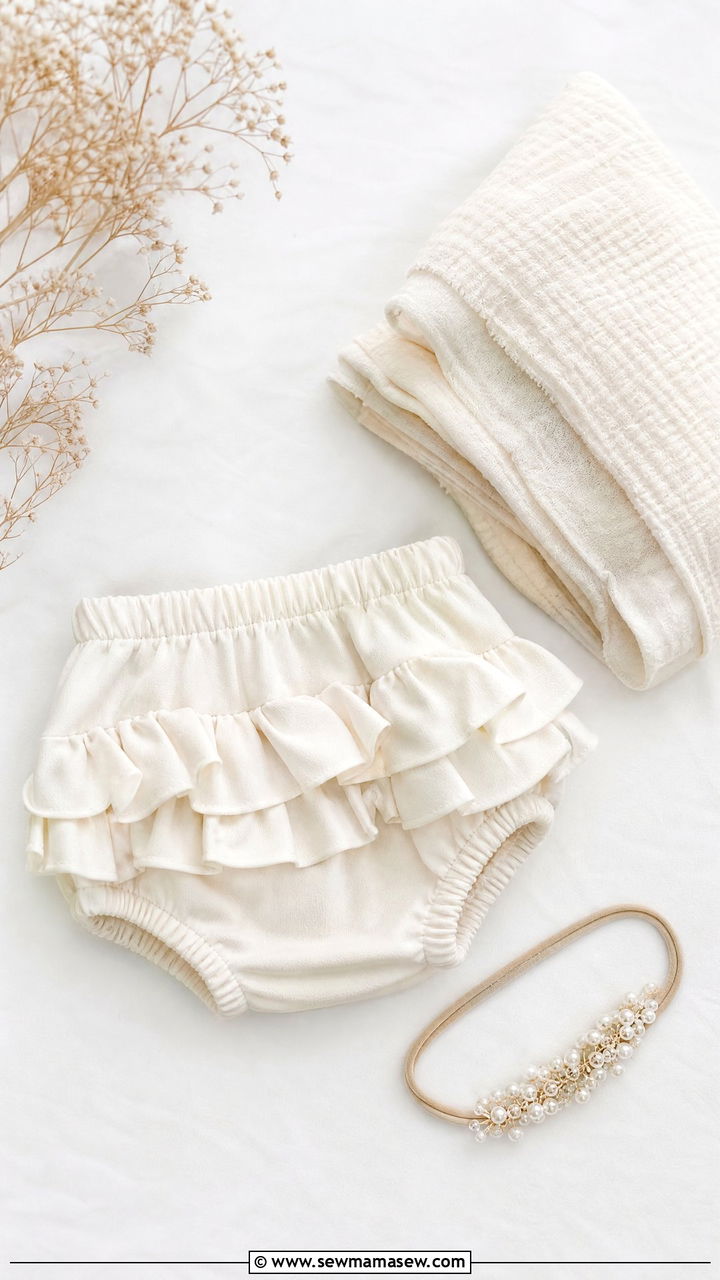 Diaper Cover with Pearl Headband - 20 6 month photo outfit ideas