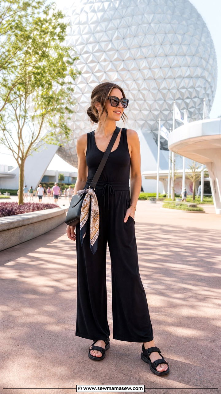 Disney World outfit with comfortable walking sandals - 40 What to wear in Disney World