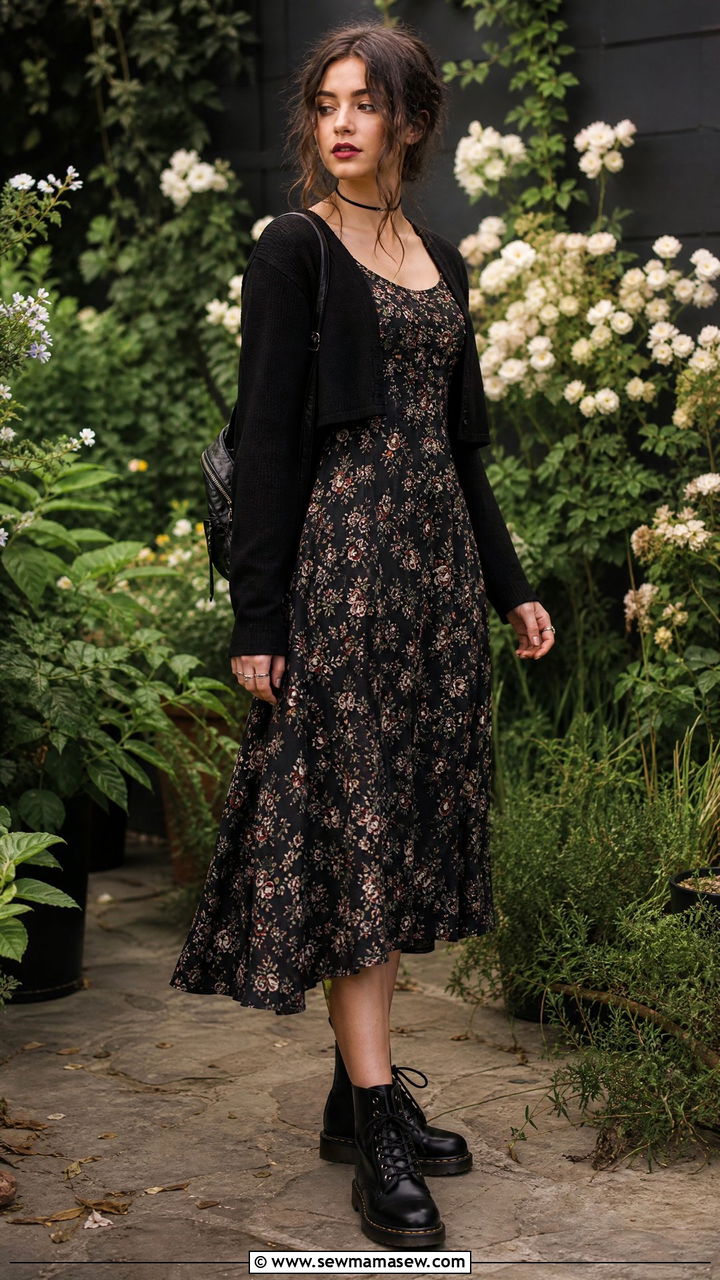 Doc Martens And Floral Dress Soft Grunge Look - 25 Grunge outfit ideas 2026