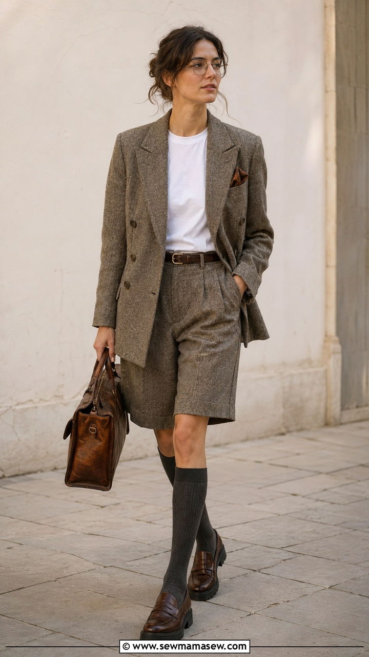 Double Breasted Blazer And Shorts Outfit - 20 poetcore outfits 2026