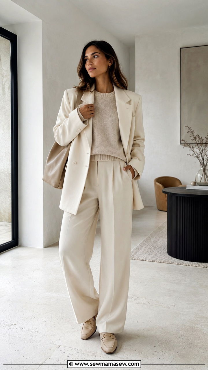 Double Breasted Navy Blazer With Pleated Shorts - 25 Old money outfit ideas with blazer