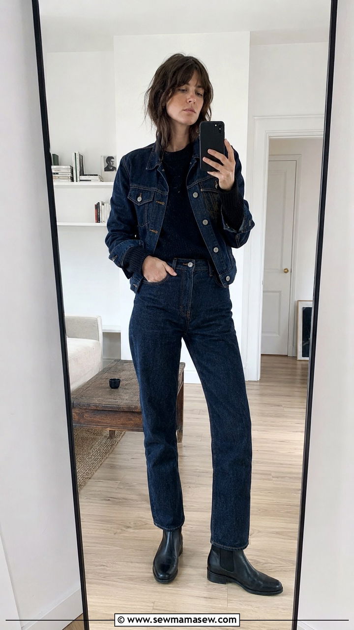 Double Denim Total Look Outfit - 20 French girl outfit ideas Charlotte Gainsbourg