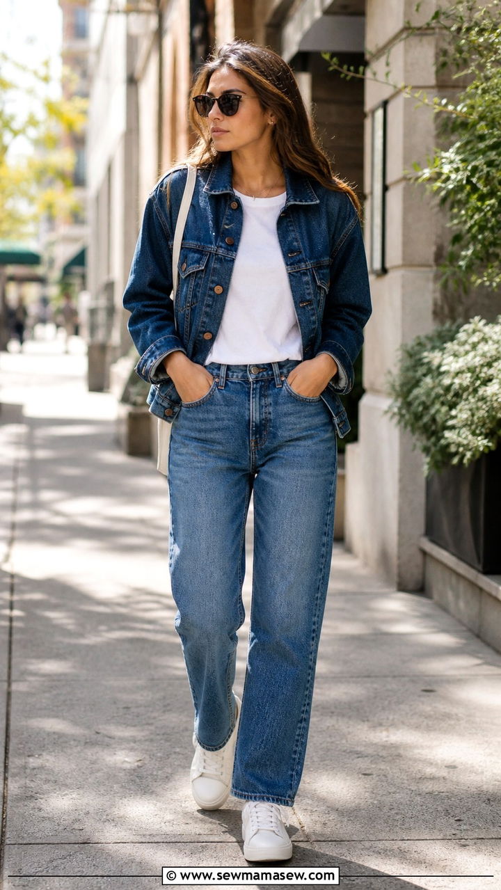 Double Denim with a Dark Wash Jacket - 20 2026 outfits trends
